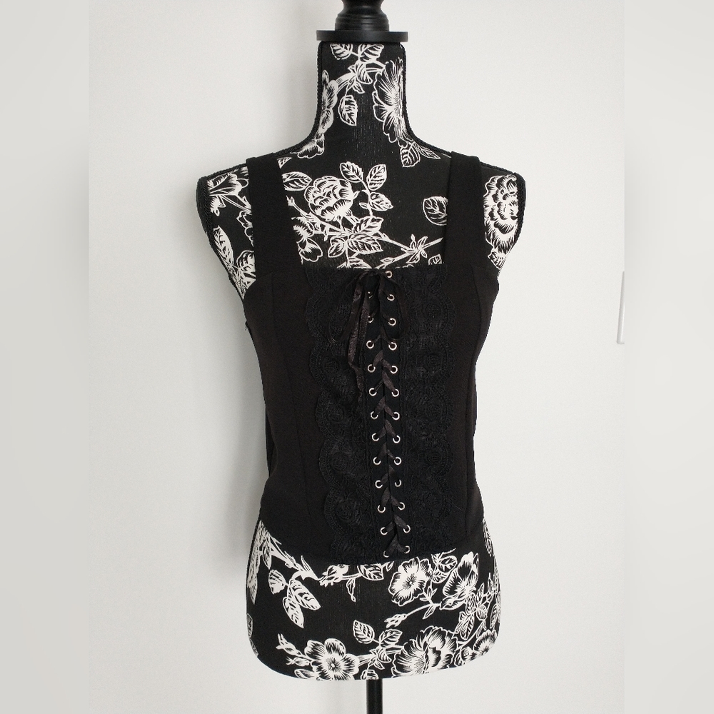 Madi Mase Black Sleeveless Corset Top